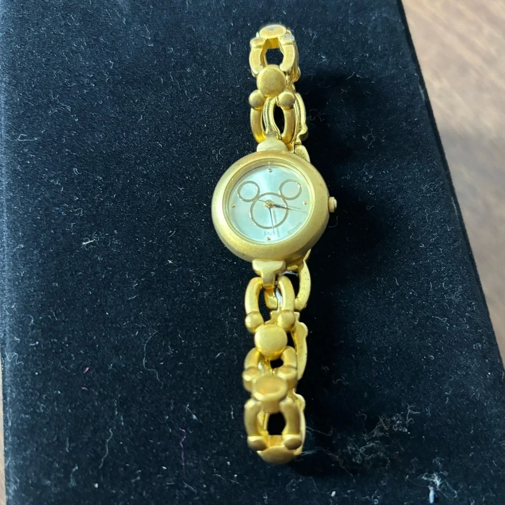 Vintage Disney Jaz Mickey Mouse Gold-Tone Women's Bracelet Watch